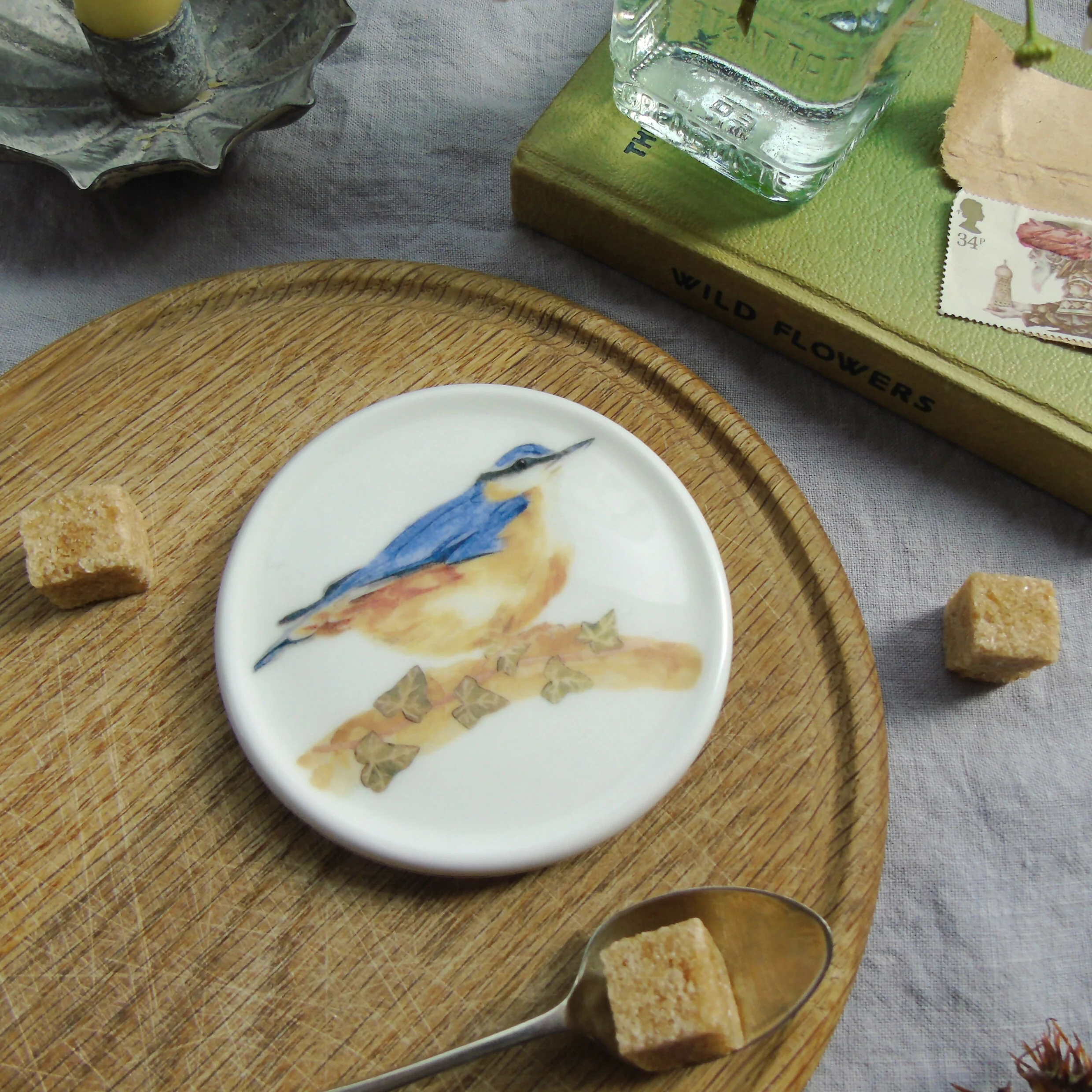 Nuthatch Bone China Coaster - Image 3